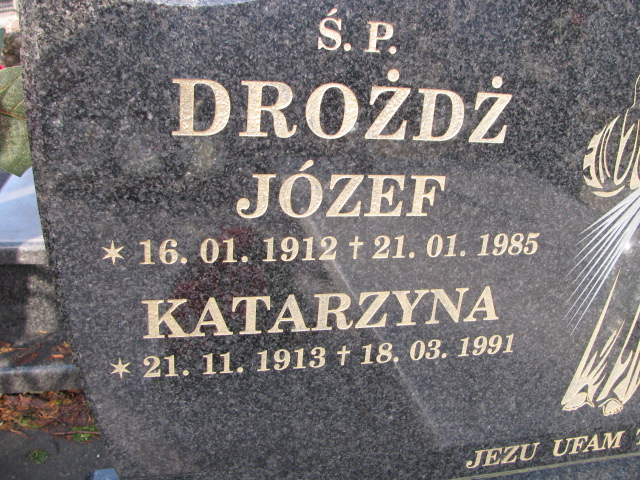 Katarzyna DROŻDŻ 1913 Bielsko-Biała Hałcnów - Grobonet - Wyszukiwarka osób pochowanych