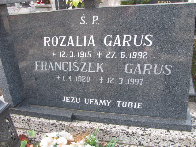 Franciszek GARUS 1920 Bielsko-Biała Hałcnów - Grobonet - Wyszukiwarka osób pochowanych