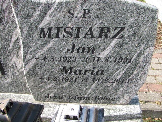 Maria MISIARZ 1921 Bielsko-Biała Hałcnów - Grobonet - Wyszukiwarka osób pochowanych